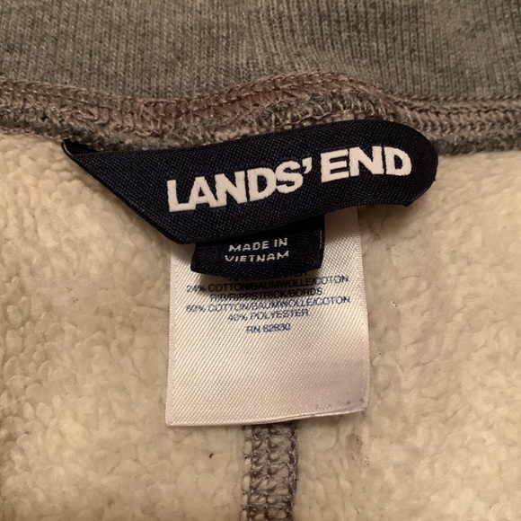 Lands End Youth Lined Sweatpants- Size M- Sherpa Fleece Lined- WARM! Grey Unisex - Picture 3 of 12